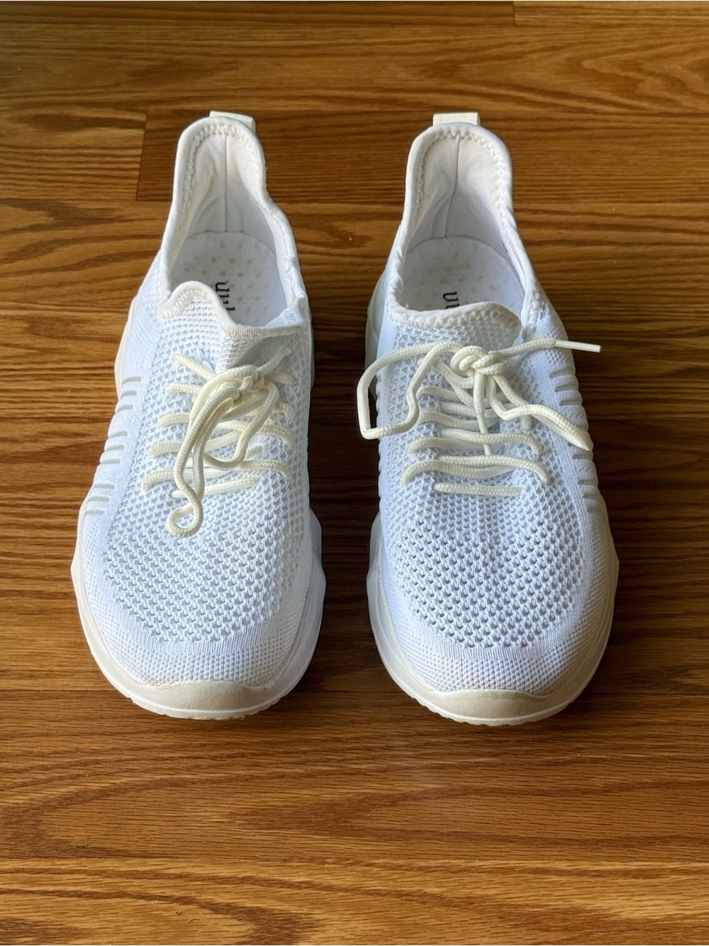 White Knit Slip-On Athletic Sneakers - Women's size 9